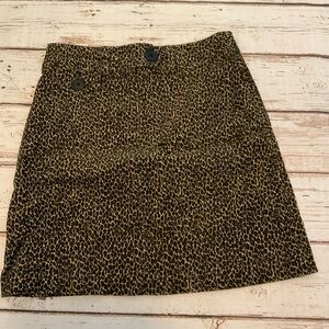Harolds Leopard Print Denim Pencil Skirt Sz 4 - Y2K Gold Brown Cheetah Animal